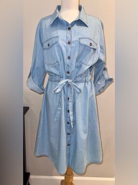 *NWT* Chambray/Jean Button up Dress from MPH Collection XL